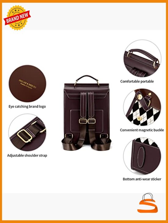 Leather Backpack Purse Vintage Laptop Travel Daypack Casual Women Bag main image 4